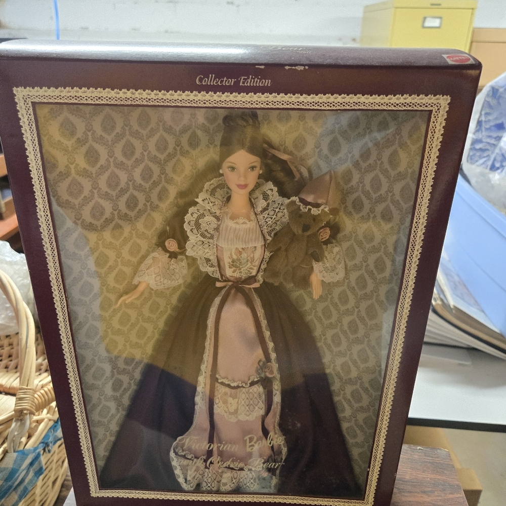 Barbie Collector Edition in Purple and Cream Gown With Cedric Bear